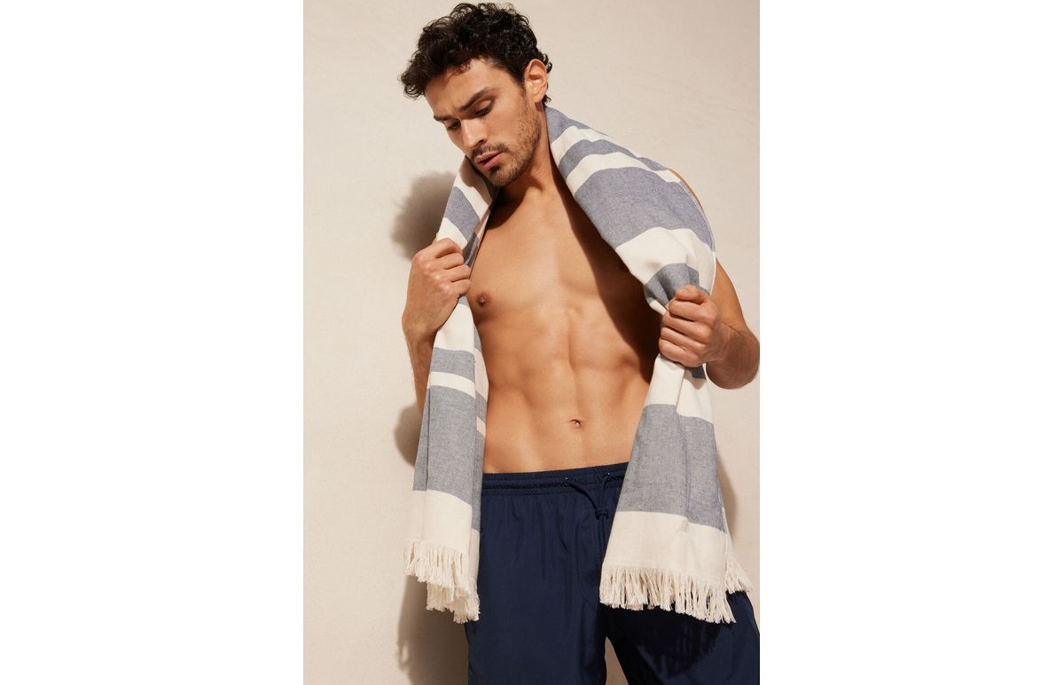 Toalha De Praia Jacquard – Azul – U