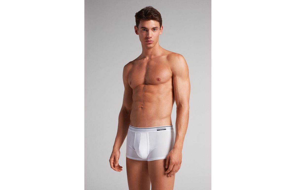 Cueca Boxer Super Fresh Em Micro-Rede – Branco
