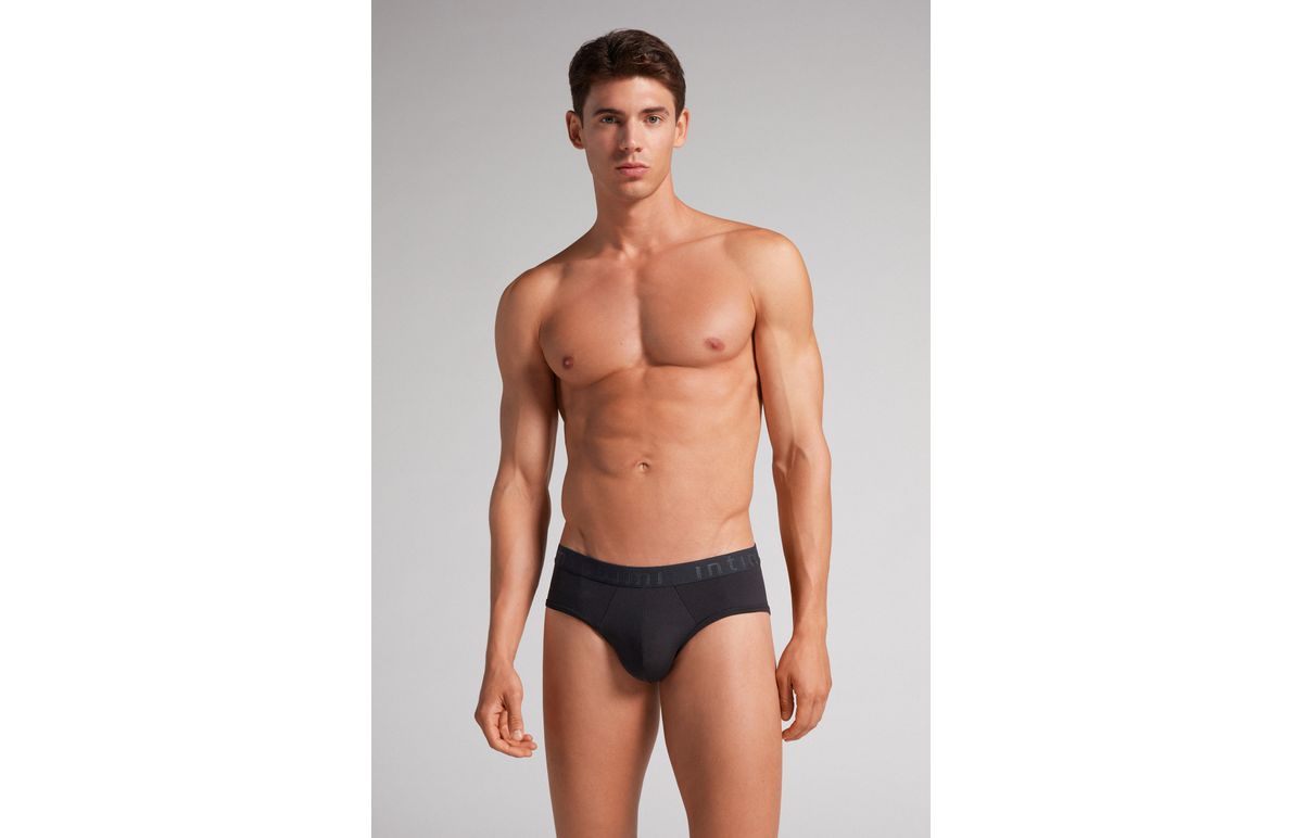 Cueca Slip Em Microfibra Com Logotipo – Preto