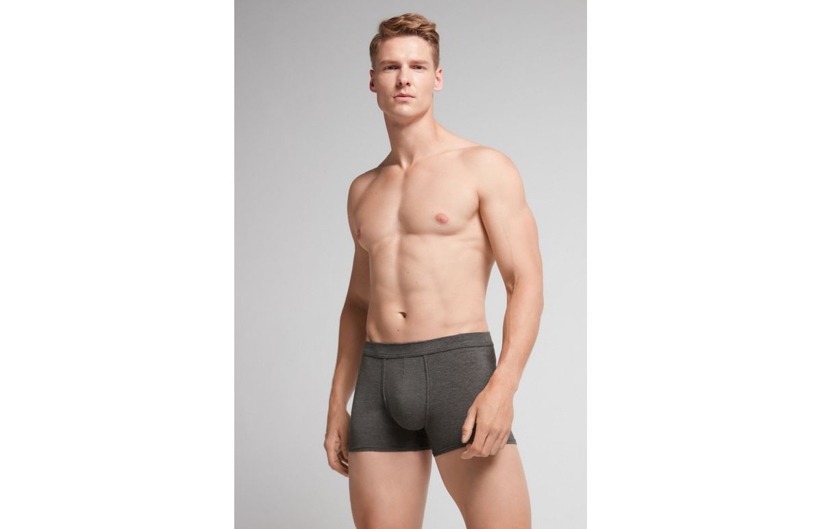 Cueca Boxer Em Algodão Supima Natural Fresh – Cinza