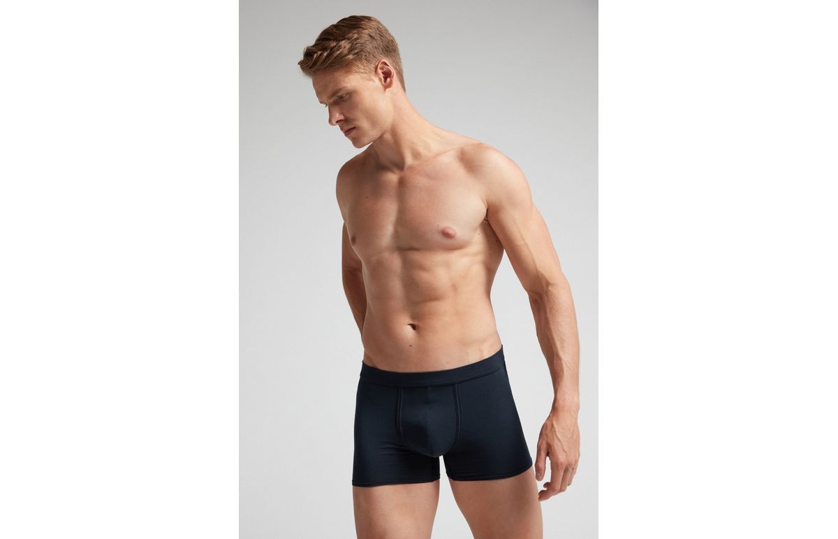 Cueca Boxer Em Algodão Supima Natural Fresh – Azul