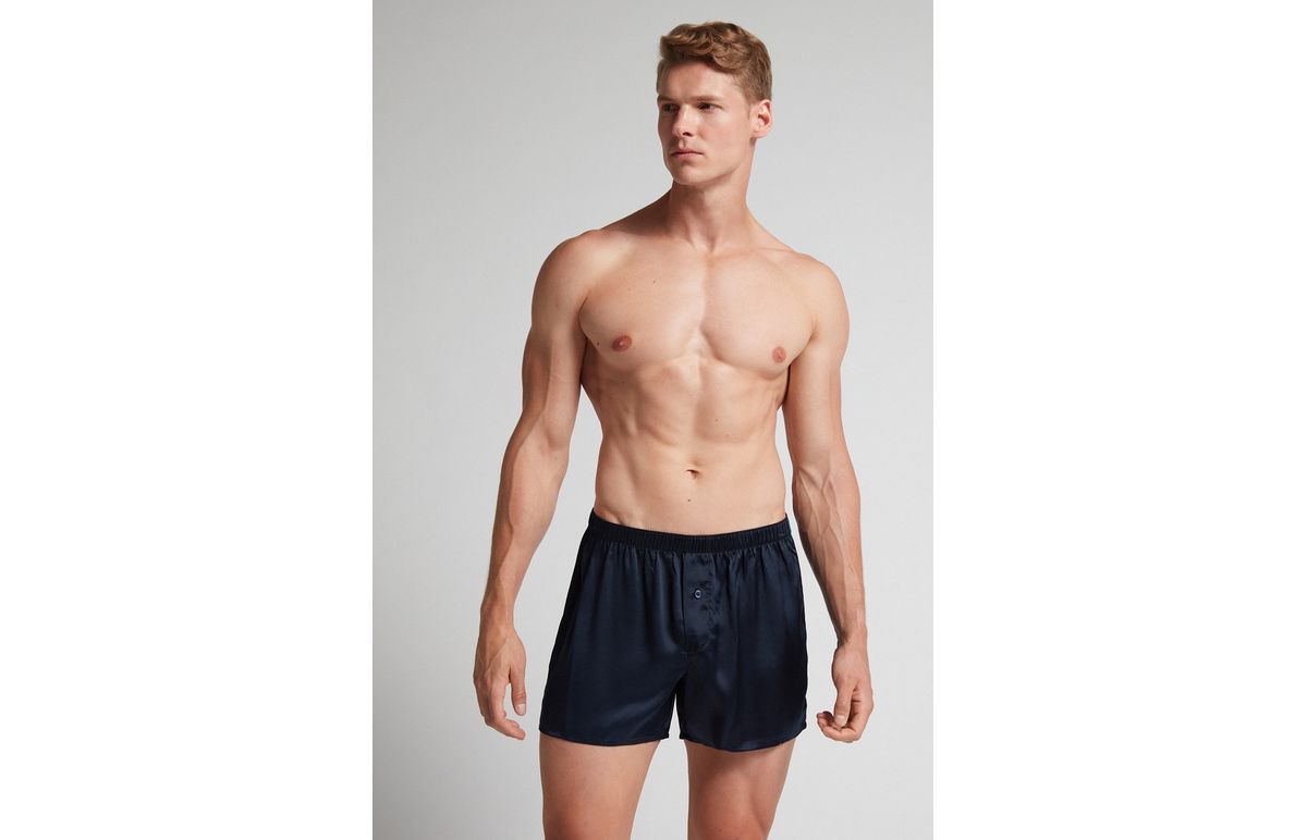 Cueca Samba Canção Em Seda – Azul