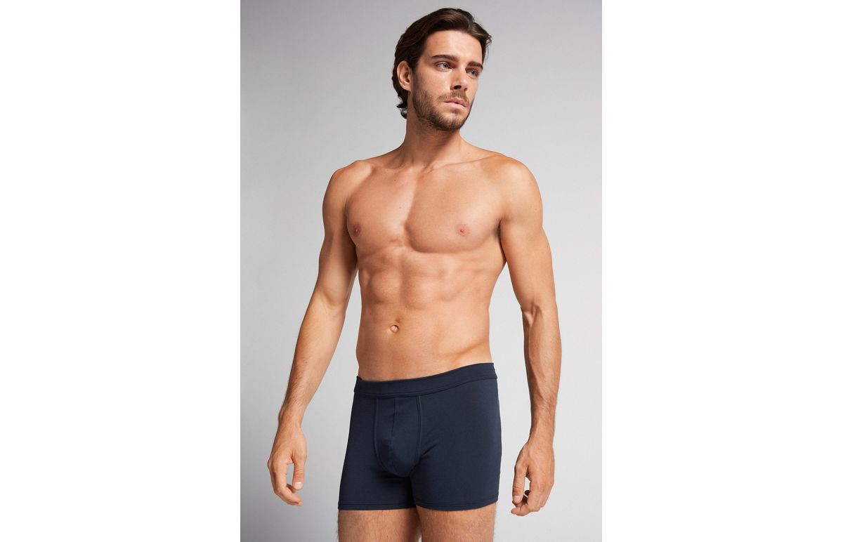 Boxer De Algodão Supima – Azul