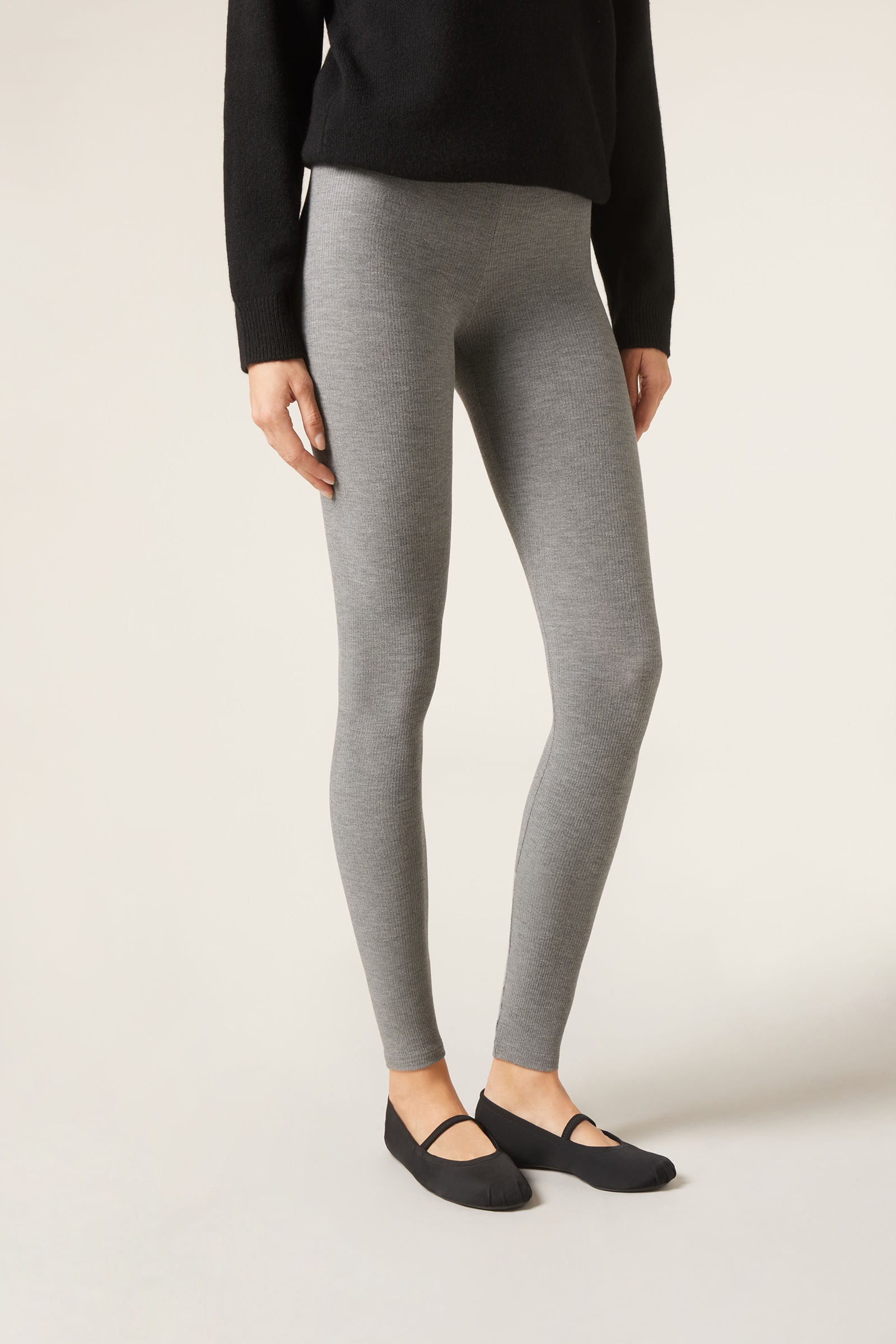 Calça Skinny com Cashmere - Cinza