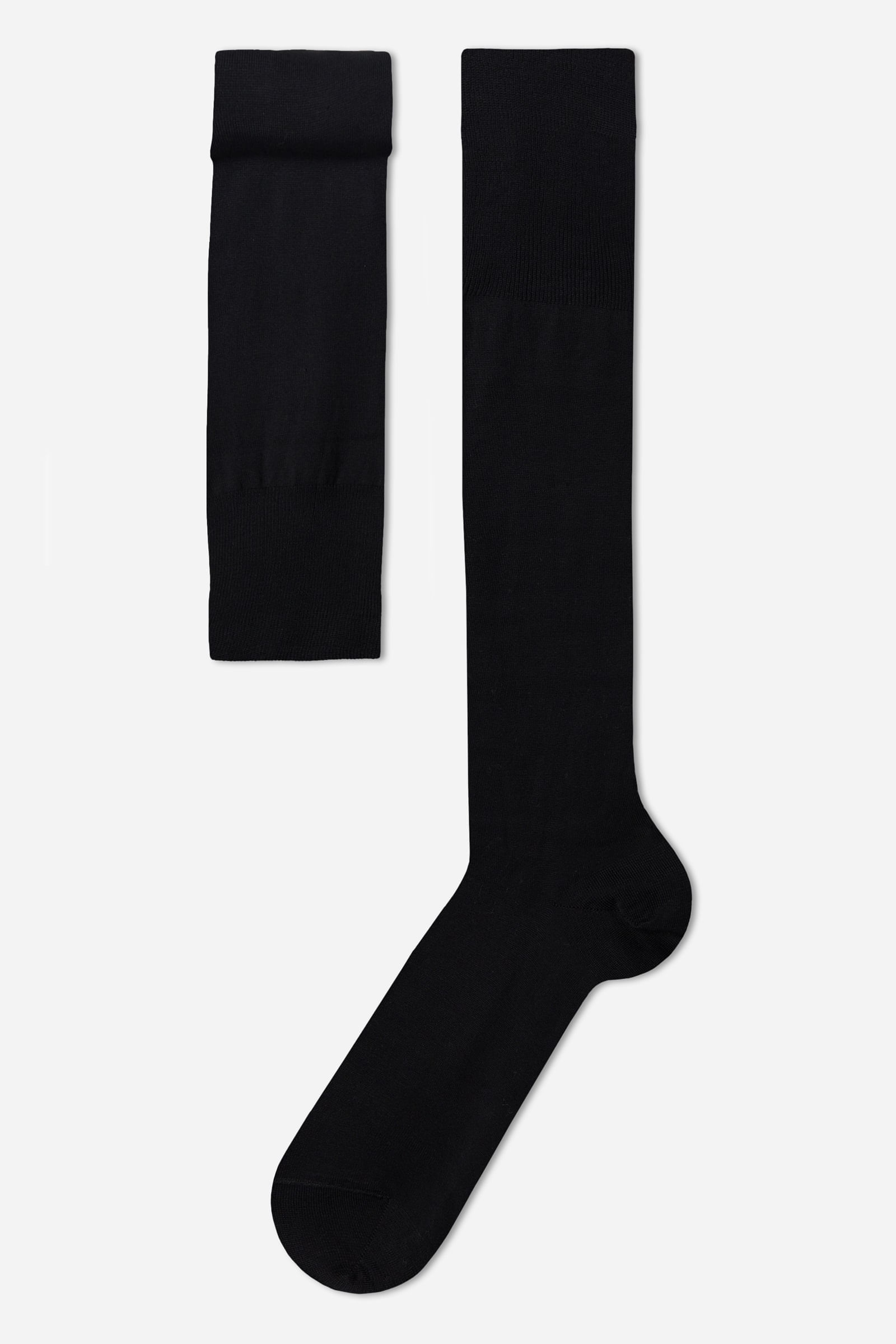 Meia Cano Alto Com Cashmere - Preto — Tam. 40-41