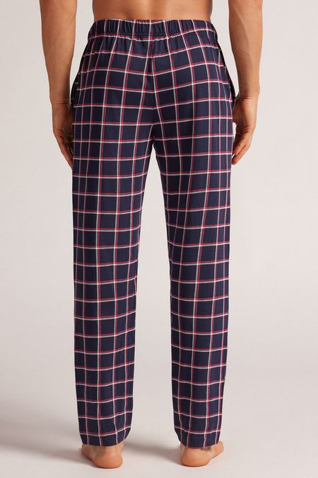 PUL450_803J_2-PANTALONI-LUNGHI-IN-COTONE-STAMPA-CHECK-BLU-BIANCO-ROSSO