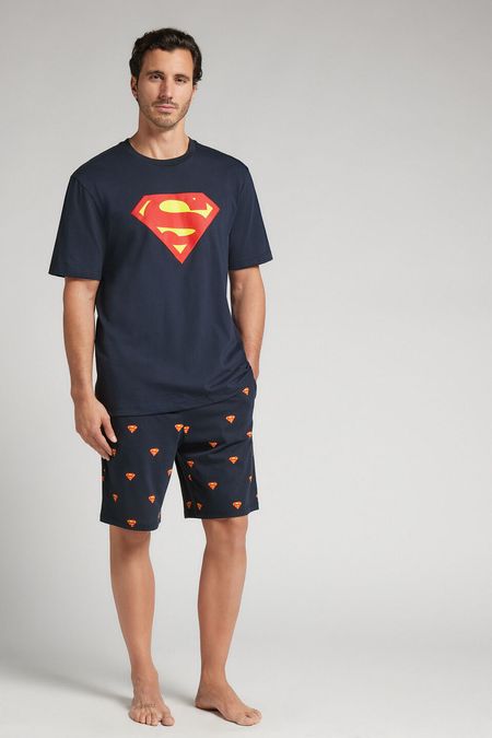 PCU457_1467_1-PIJAMA-CURTO-EM-ALGODAO-DC-COMICS-SUPER-HOMEM