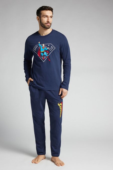 PLU457L_1467_1-PIJAMA-COMPRIDO-EM-ALGODAO-DC-COMICS-SUPER-HOMEM